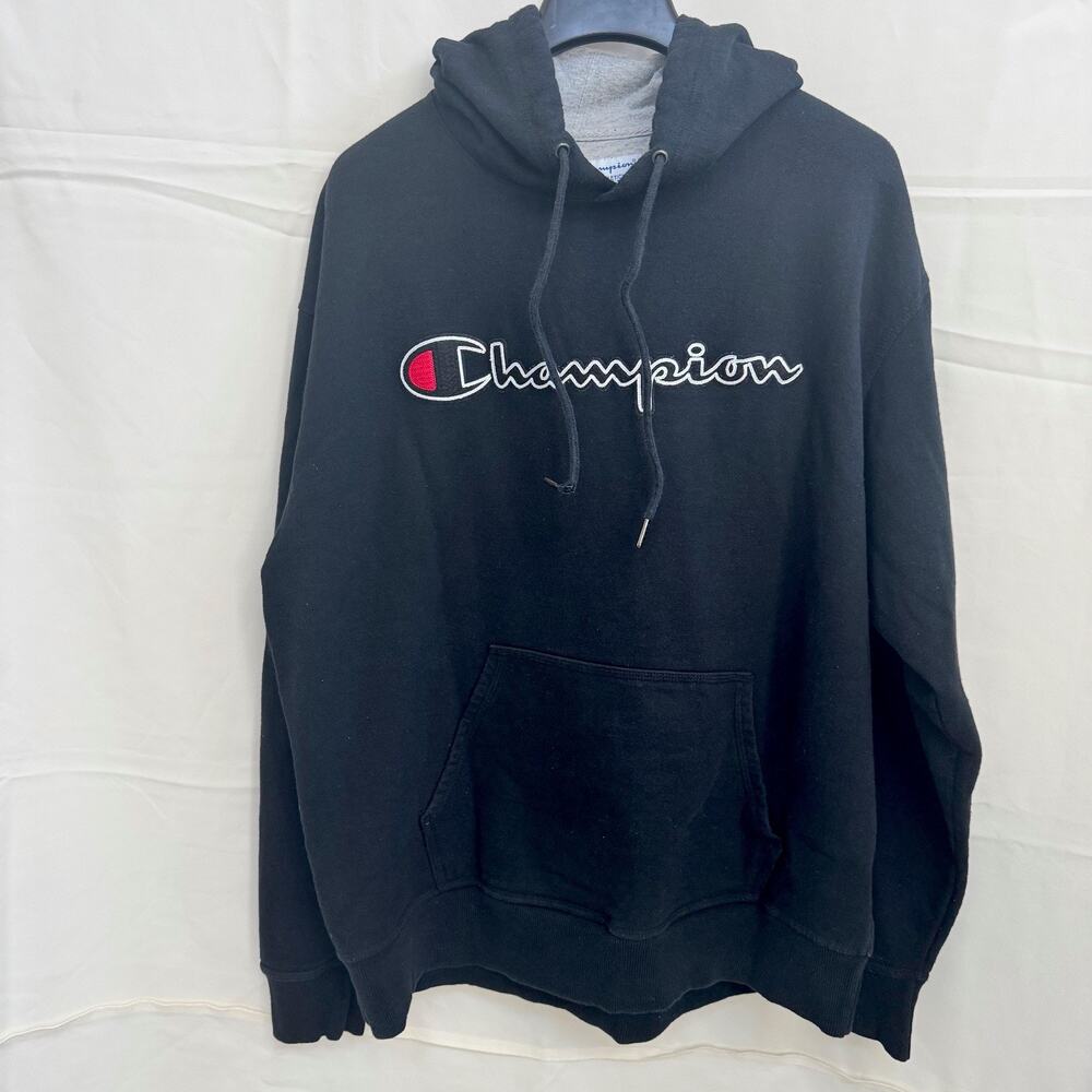 Champion Authentic Athleticwear Black Hoodie Long Sleeve Pullover‎ LARGE